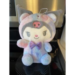 Sanrio Character Rainbow Sherbet Color Kuromi-Chan 9" Plush Kawaii Gray Ears